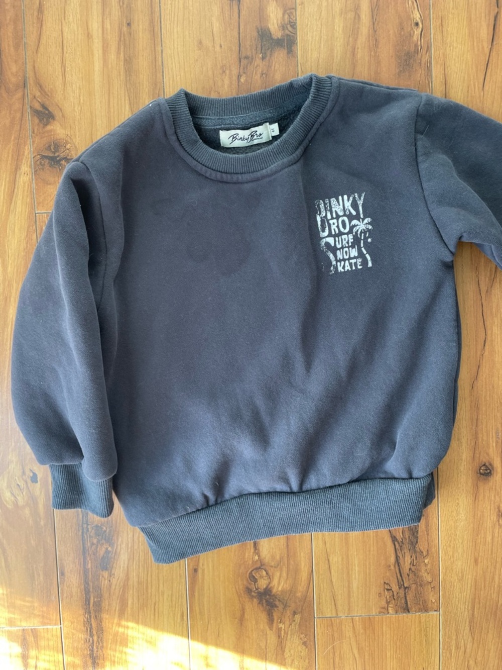 Kids Dark Navy Pullover Sweatshirt with Surf Graphic